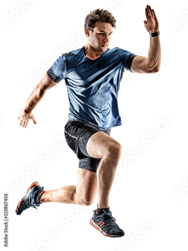 runner running jogger jogger young man isolated white background