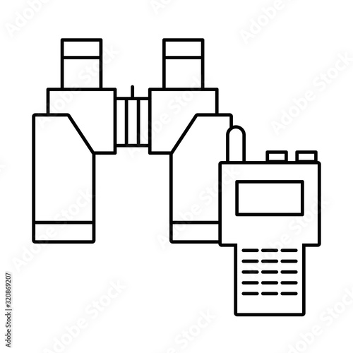 communicator radio military force with binoculars