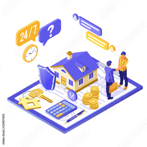 Propery House Insurance Isometric