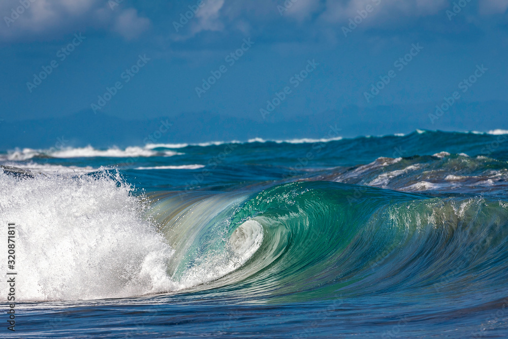 Ocean Wave Closeup Water. Ocean wave closeup detail of upright crashing hollow breaking water. energy power of nature. Ocean Wave Closeup Water. Ocean wave closeup detail of upright crashing hollow breaking water. energy power of nature.