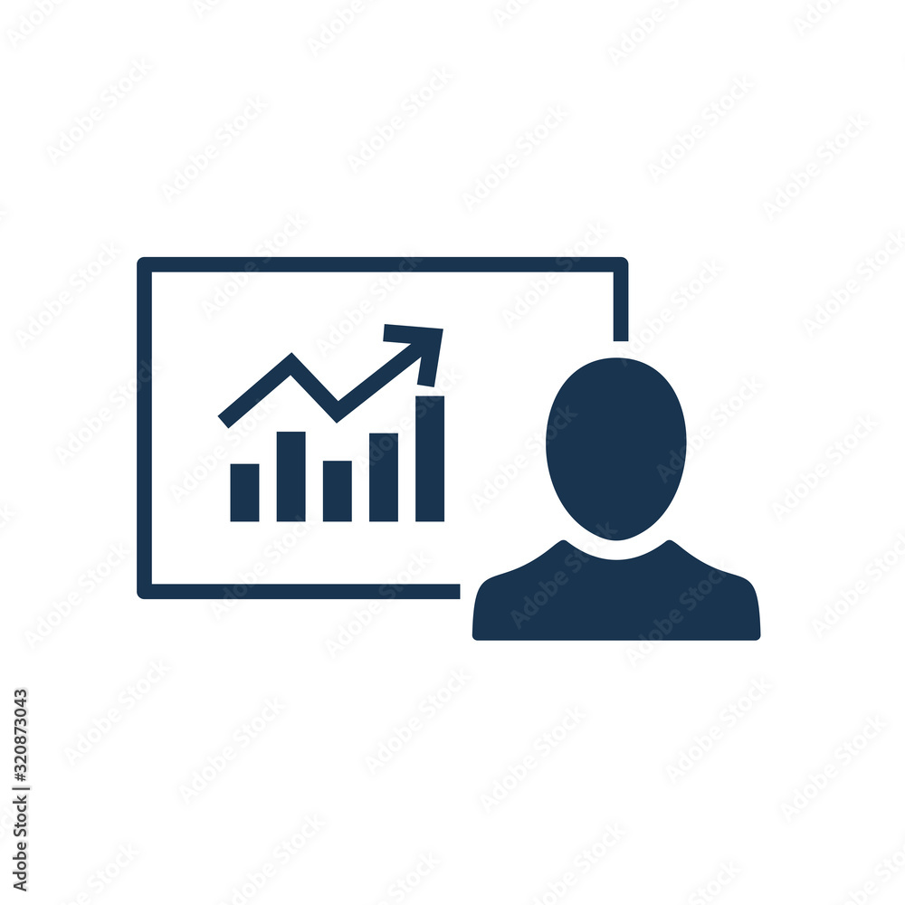 Business Presentation Icon. Presenter. Teacher, Audience, Training, Teaching, Class board, Chart . Business Presentation Icon. Presenter. Teacher, Audience, Training, Teaching, Class board, Chart .
