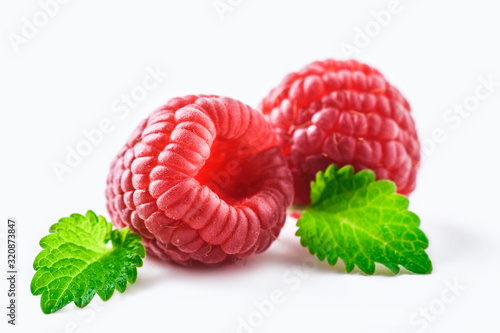 Raspberry isolation. Raspberries on white background