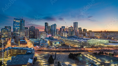 Denver, Colorado, USA Drone Skyline Aerial