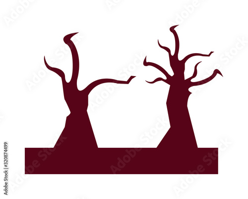 forest dry global warming scene