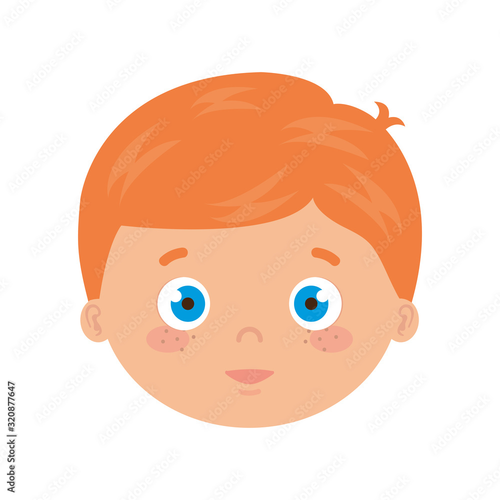 head of cute little boy avatar character vector illustration design