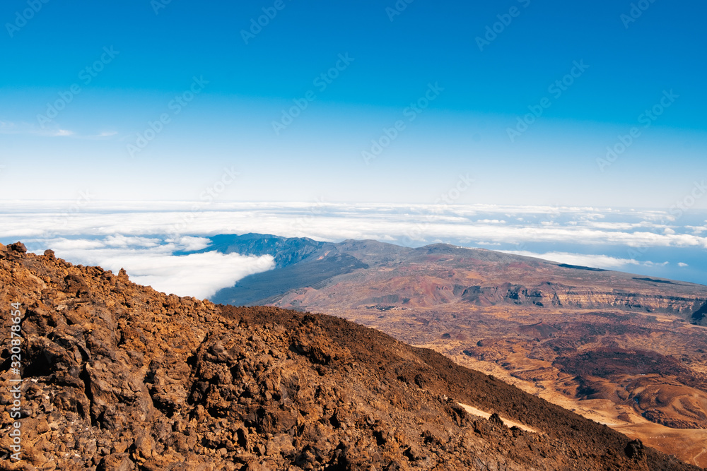 view from the highest point of the Teide volcano