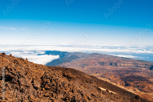 view from the highest point of the Teide volcano