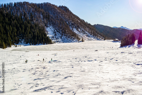 Snowy view at Calaita lake, Siror - Trentino Alto Adige