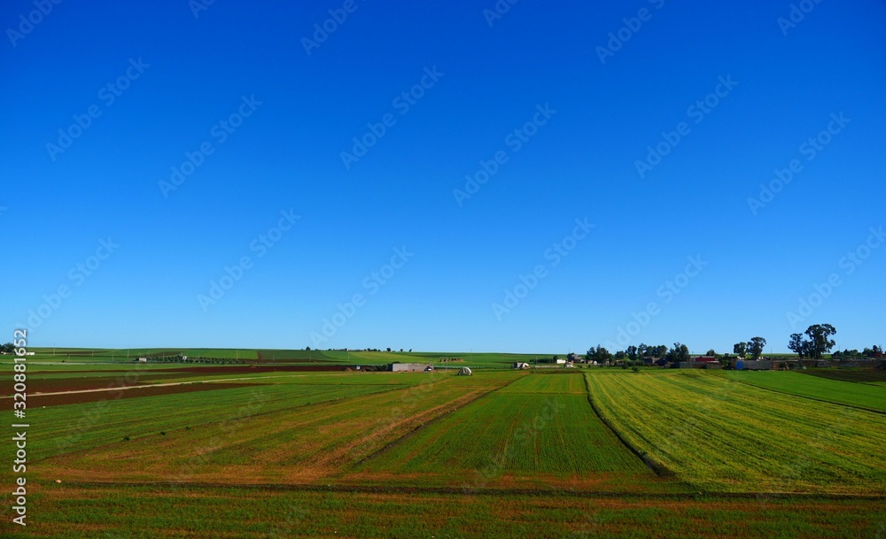 Bright landscape of Morocco, breathtaking curves of mountains, stunning combination of hills & farm land,inadvertent distribution of houses & huts, raw impression of pure nature. Bright landscape of Morocco, breathtaking curves of mountains, stunning combination of hills & farm land,inadvertent distribution of houses & huts, raw impression of pure nature.