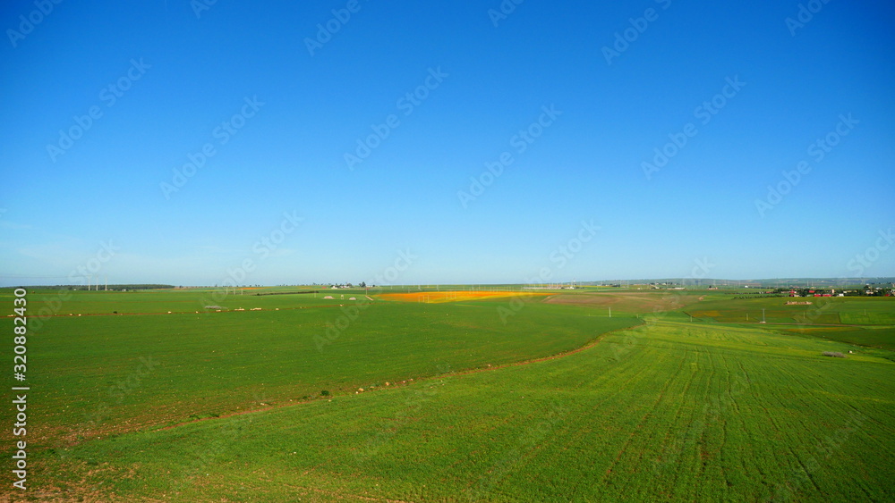 Bright landscape of Morocco, breathtaking curves of mountains, stunning combination of hills & farm land,inadvertent distribution of houses & huts, raw impression of pure nature. Bright landscape of Morocco, breathtaking curves of mountains, stunning combination of hills & farm land,inadvertent distribution of houses & huts, raw impression of pure nature.