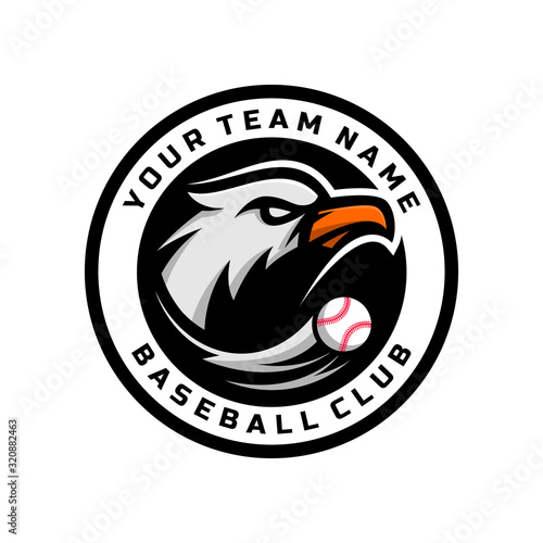 Eagle head logo for the baseball team logo. vector illustration. with a combination of circle badges.