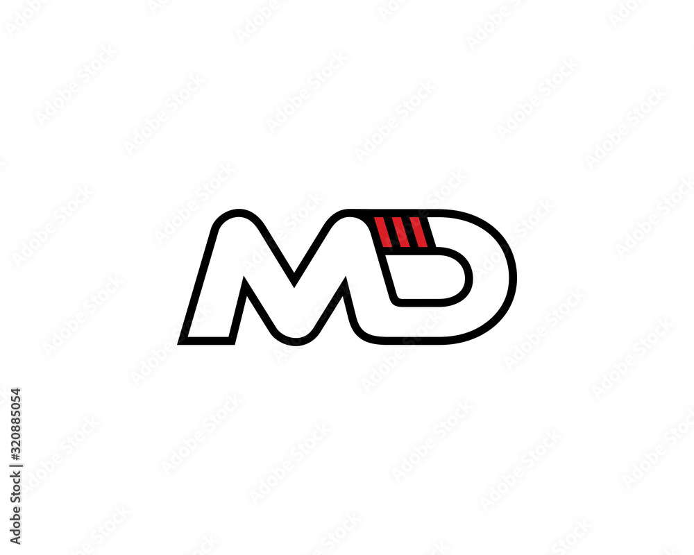 MD Letters Logo Design Template 001