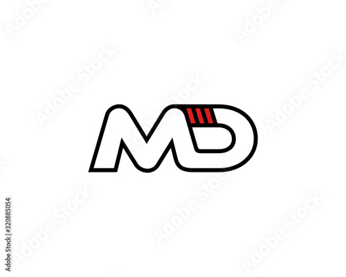 MD Letters Logo Design Template 001