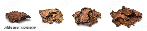 Dry root of Rhodiola rosea on a white isolated background