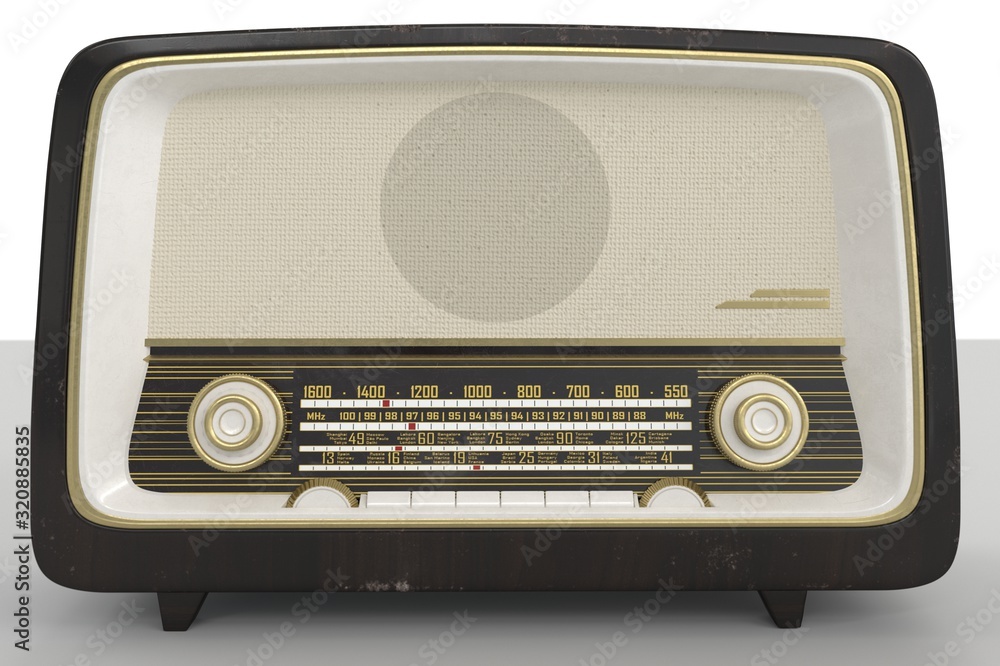 Fototapeta premium wooden vintage radio 3D Illustration render