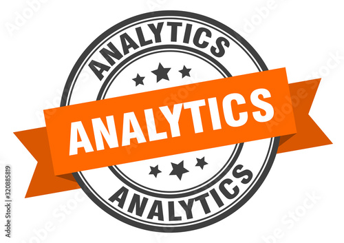 analytics label. analyticsround band sign. analytics stamp