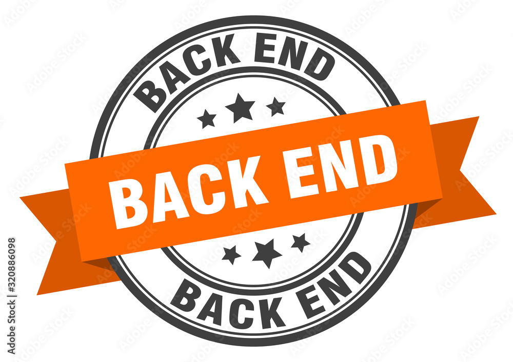 Fototapeta premium back end label. back endround band sign. back end stamp