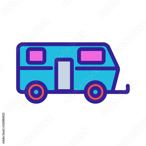 House on Wheels icon vector. A thin line sign. Isolated contour symbol illustration