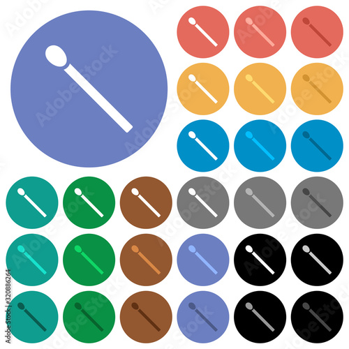 Matchstick round flat multi colored icons