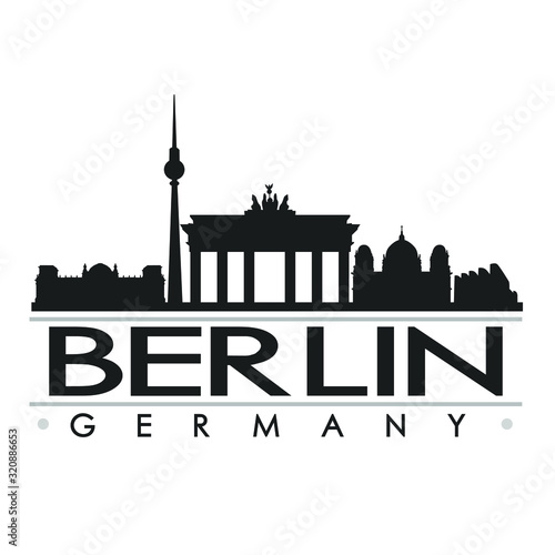 Berlin Germany Skyline Silhouette Design City Vector Art Cut FIle Travel.