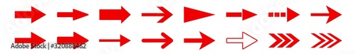 Arrow Icon Red | Arrows | Infographic Illustration | Direction Symbol | Pointer Logo | Up Sign | Isolated | Variations