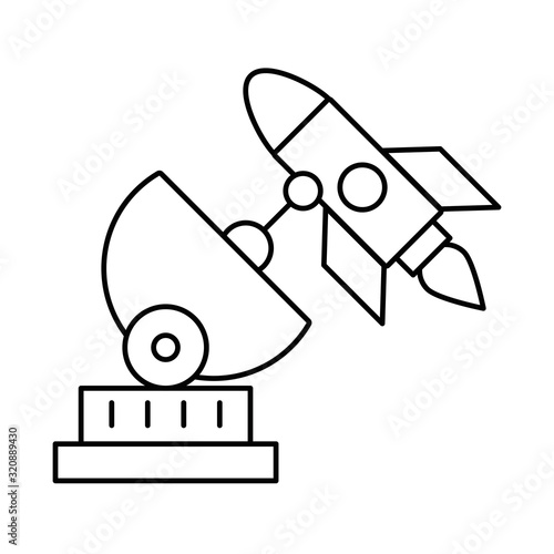 antena satellite communication with rocket