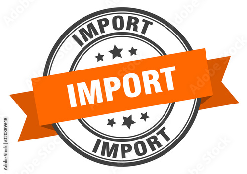 import label. importround band sign. import stamp