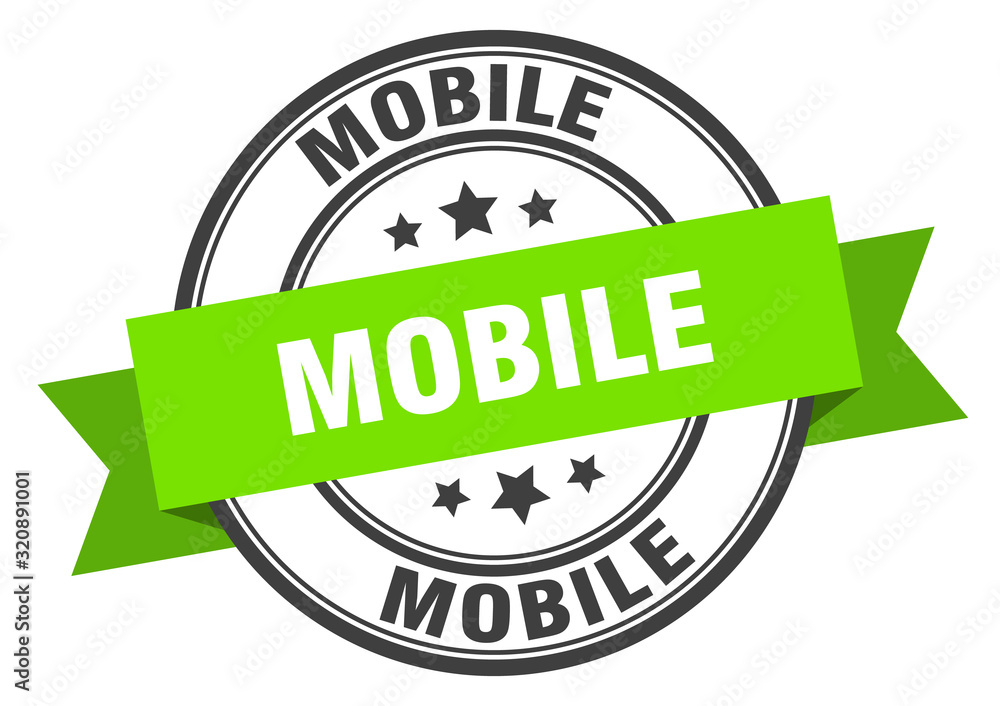 mobile label. mobileround band sign. mobile stamp mobile label. mobileround band sign. mobile stamp