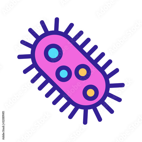 Bacterium icon vector. A thin line sign. Isolated contour symbol illustration