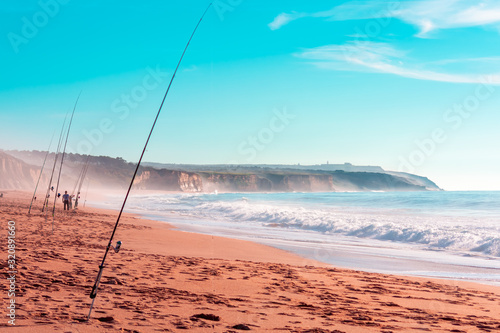 fishing on the beach