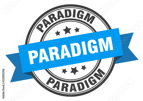 paradigm label. paradigmround band sign. paradigm stamp