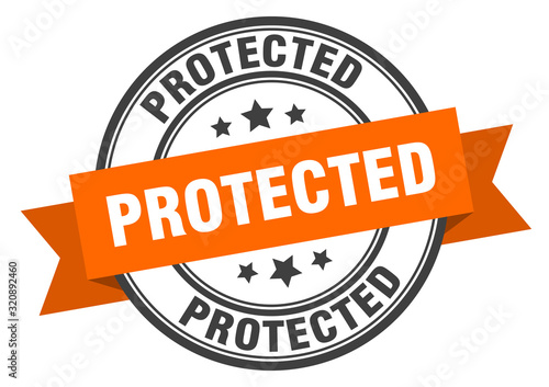 protected label. protectedround band sign. protected stamp