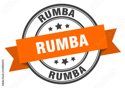 rumba label. rumbaround band sign. rumba stamp