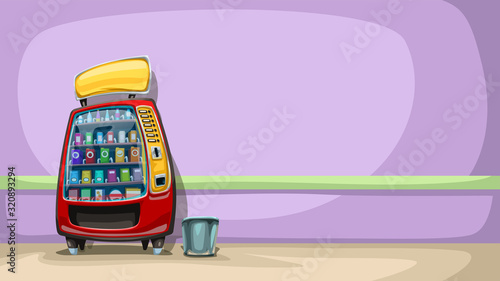 vending machine at pink wall