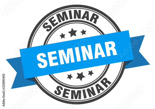 seminar label. seminarround band sign. seminar stamp