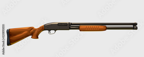 shotgun realistic isolated on white