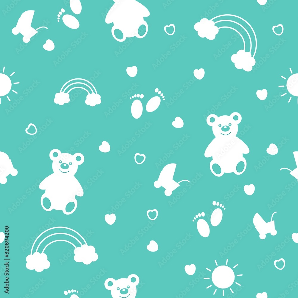 Fototapeta premium Baby Pattern with Teddy Bears