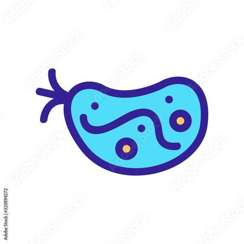 Bacterium icon vector. A thin line sign. Isolated contour symbol illustration