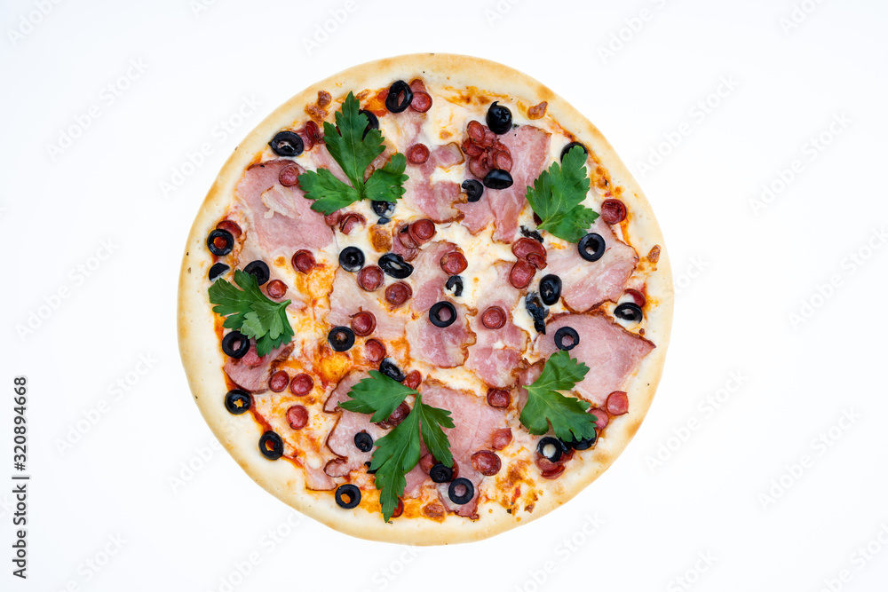 tasty pizza for restaurant menu on a light background2 tasty pizza for restaurant menu on a light background2