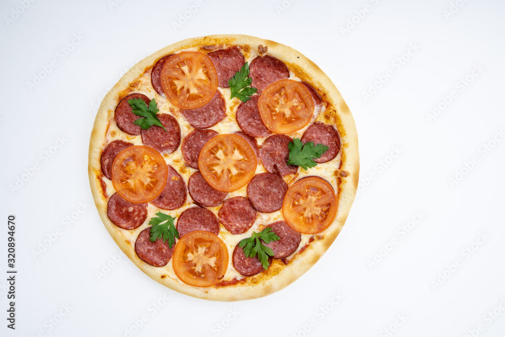 tasty pizza for restaurant menu on a light background1