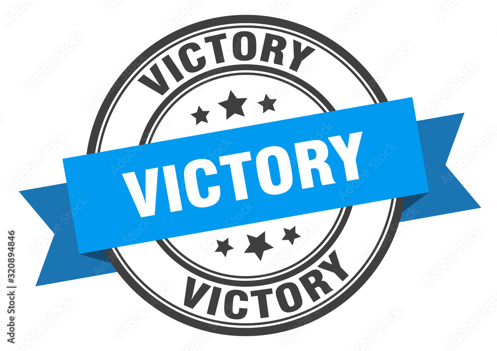 Fototapeta premium victory label. victoryround band sign. victory stamp