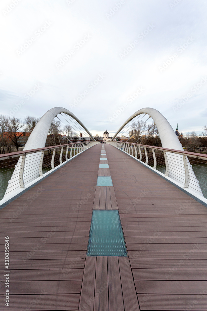 Tiszavirag Bridge in Szolnok, Hungary