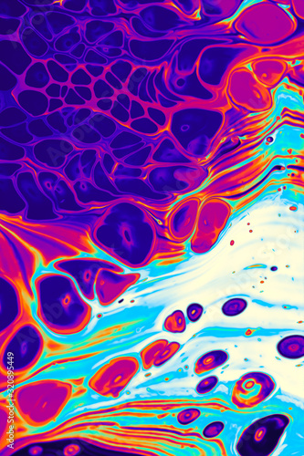 Psychedelic abstract fluid background with lines and cells