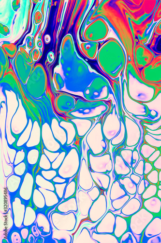 Psychedelic abstract fluid background with lines and cells
