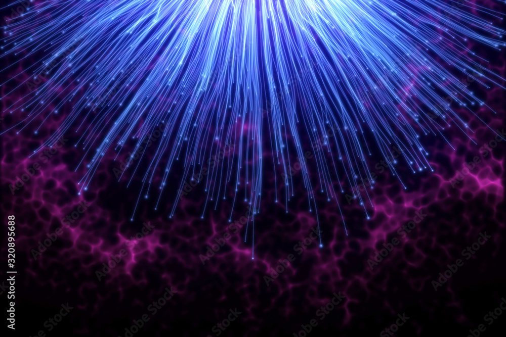 Fototapeta premium Abstract explosion background. Exploding particles. Blue and pink color.