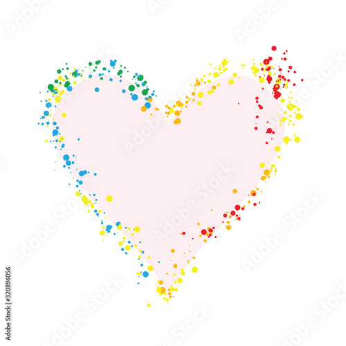 Confetti love heart template design for valentine day