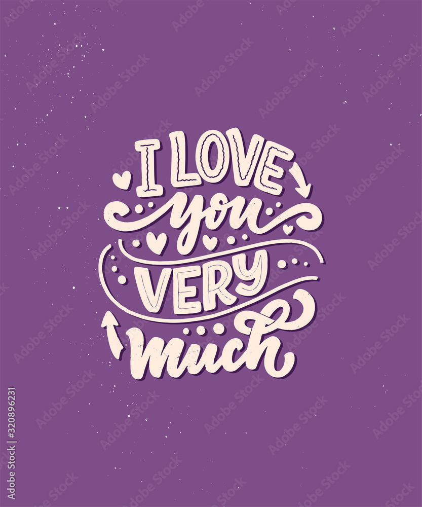 Card with slogan about love in beautiful style. Vector abstract lettering composition. Trendy graphic design for print. Motivation poster. Calligraphy text for Valentine's Day.