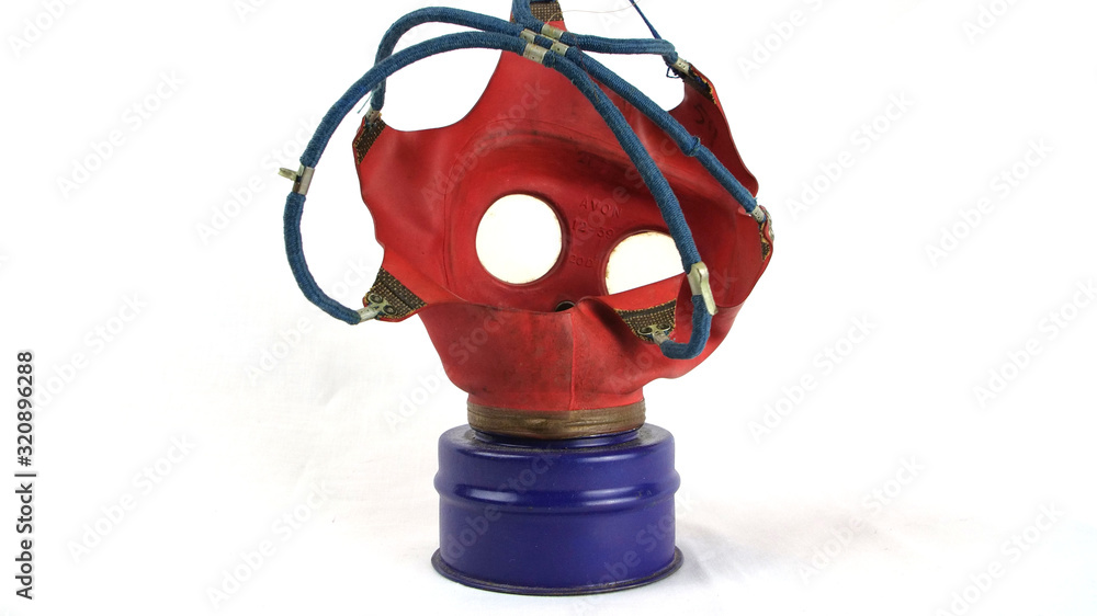 British WW2 Child’s 'Mickey Mouse’ Gas Mask and it's box. These were issued to all UK toddlers, the bright colours were designed to help turn using the mask into a game to keep the child calm British WW2 Child’s 'Mickey Mouse’ Gas Mask and it's box. These were issued to all UK toddlers, the bright colours were designed to help turn using the mask into a game to keep the child calm