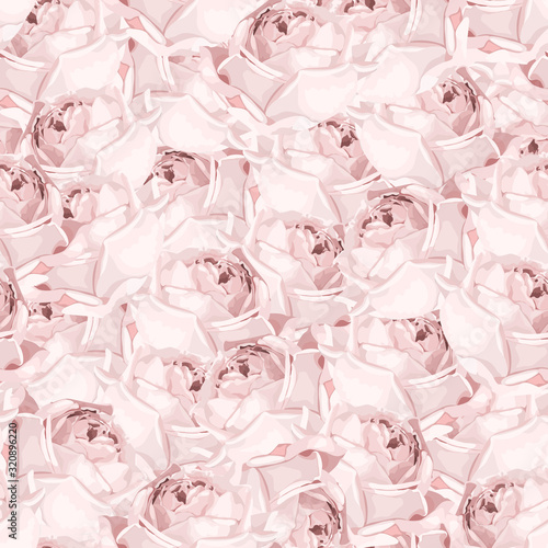 Seamless pattern with pink roses