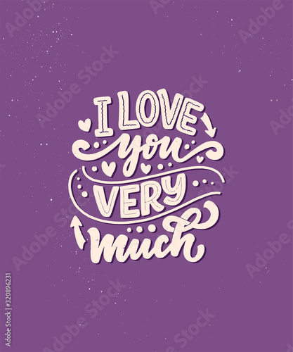 Card with slogan about love in beautiful style. Vector abstract lettering composition. Trendy graphic design for print. Motivation poster. Calligraphy text for Valentine's Day.